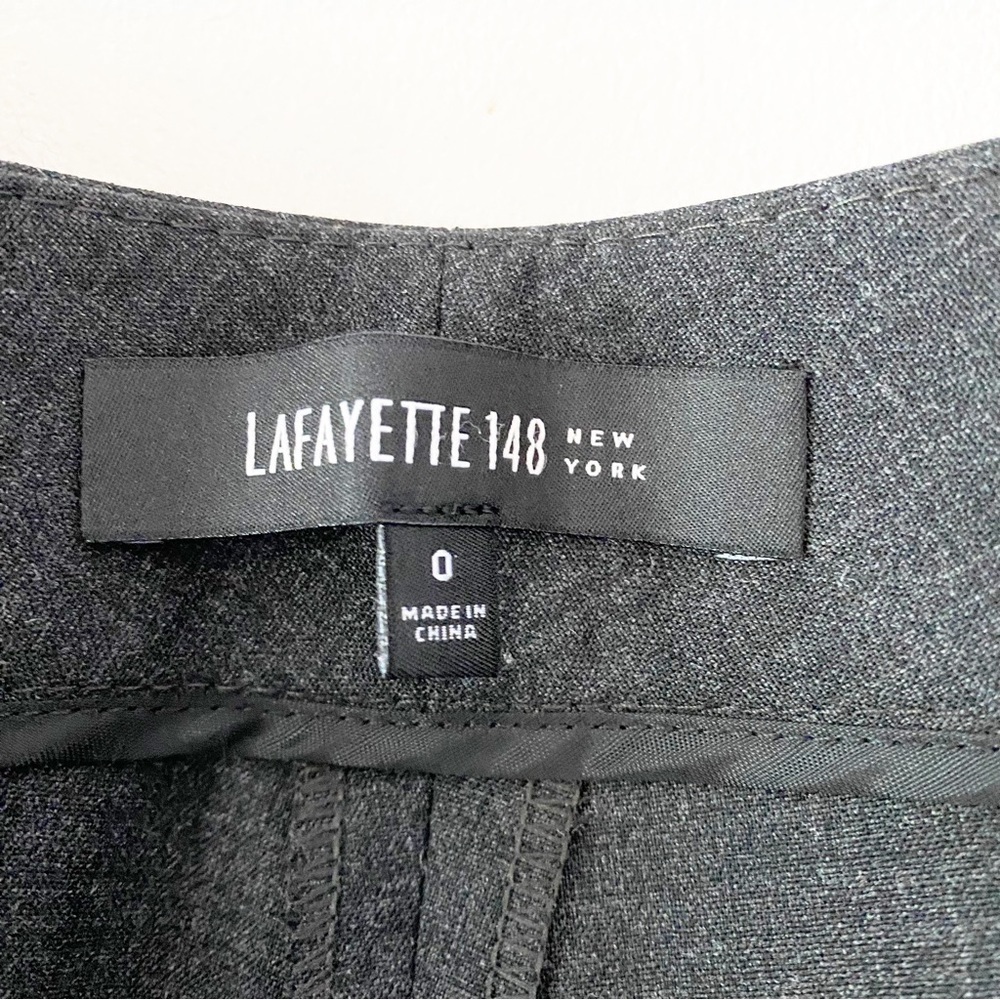 LAFAYETTE 148 Gray Wool Blend Trousers Size 0 Career - Picture 8 of 9